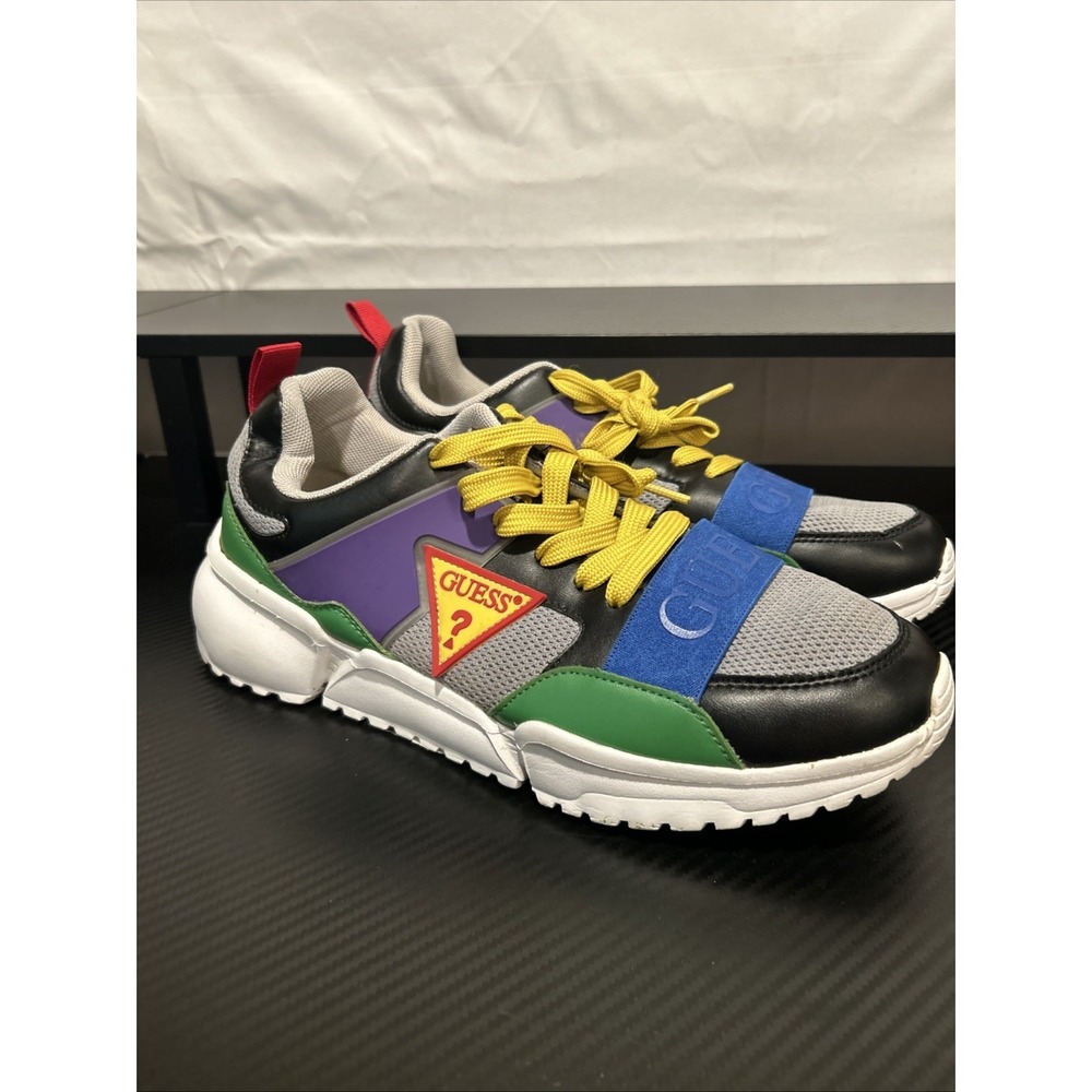 Men's GUESS Skillz Lace Up Fashion High Top‎ Colorful Sneakers size 9